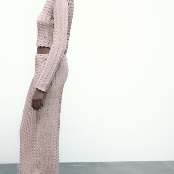 NWT Zara Textured Midi Skirt - Medium - Picture 4 of 6